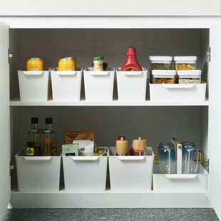 水槽下收纳架厨房用品置物架橱柜塑料储物筐调料架子台面神器 日式