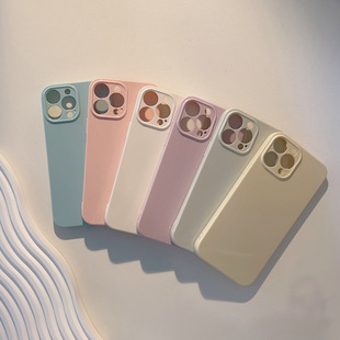 日韩风纯色iphone14promax手机壳苹果13适用11马卡龙plus亮面12套