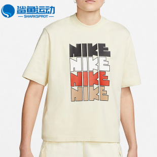 113 夏季 休闲印花女子运动圆领短袖 T恤DQ5037 耐克正品 Nike