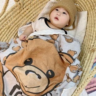 豆豆毯儿童婴儿纯棉午睡小盖毯单人空调K毯单人儿童婴儿午睡小毛