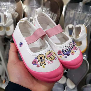 软底单鞋 宝宝室内鞋 小白鞋 面包超人幼儿园女童布鞋 日本儿童帆布鞋