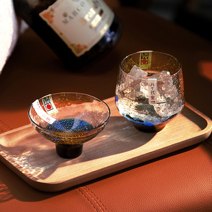 日本进口东洋佐佐木星空杯手工金箔玻璃杯八千代窑星辰杯酒杯酒壶