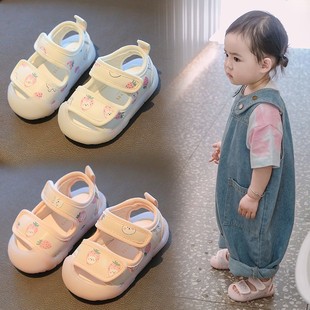 子包头防滑 软底女宝宝学步鞋 夏季 小童防滑一岁机能鞋 子凉鞋 婴儿鞋