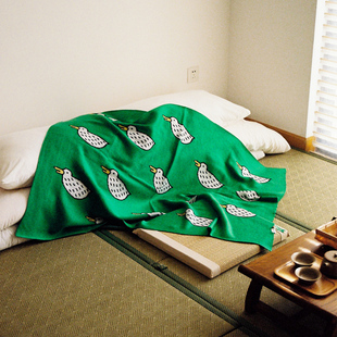 林李婆婆「就是不听话鸭」原创纯棉针织办公室午睡沙发毯空调毛毯