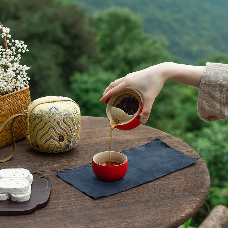 事事如意 旅行茶具套装 万仟堂旅行茶具女士精致一人户外露营便携式