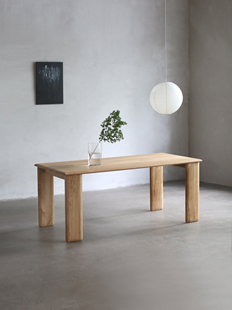朴室 原木风日式 侘寂风奶油风北欧法国白橡木实木家具餐桌椅套装