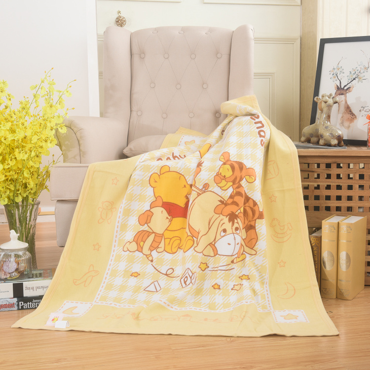 维尼小熊卡通毛毯 夏季 毛巾被 空调毯 包邮 婴儿盖毯 纯棉