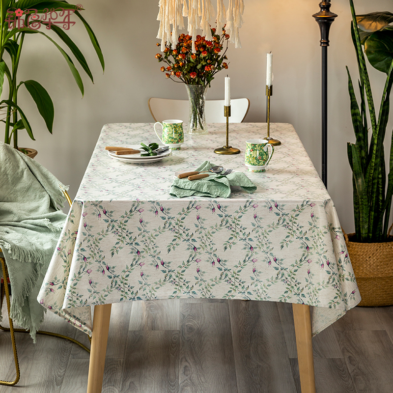 定制 餐桌布布艺防水防油免洗长方形轻奢北欧ins家用台布桌布法式