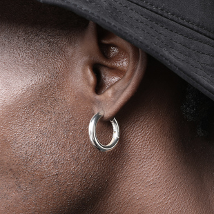 GRGR S925 Glossy Earrings纯银素圈大耳圈男嘻哈女光面百搭耳环