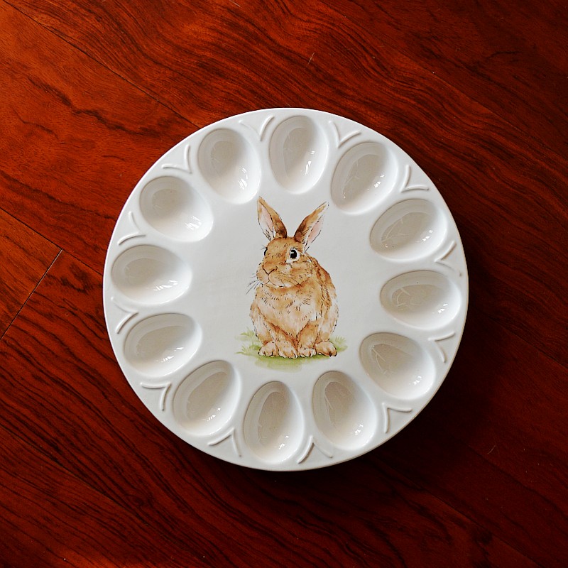 埃兰迪尔异形陶瓷餐具火锅丸子盘虾滑盘子鱼丸盘可爱兔子鸡蛋托盘