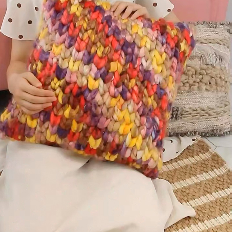 印度进口手工编织摩洛哥亚麻棉抱枕侘寂风沙发靠垫客厅午睡枕腰枕