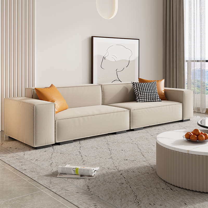 极简豆腐块沙发客厅现代简约科技布艺沙发直排北欧奶油风小户 意式