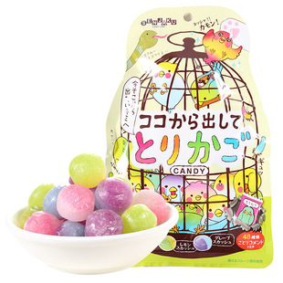 日本进口儿童零食卡昵诗鸟笼汽水味什锦水果牛奶糖果喜糖