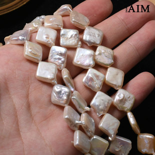 正方形天然淡水巴洛克异形珍珠iy手工耳环项链饰品配件 新货新款