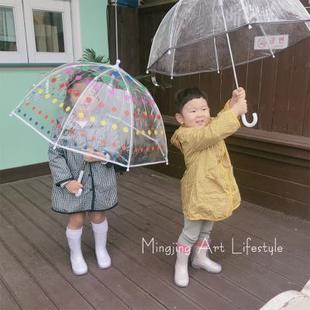 高档ins北欧可爱透明儿童雨伞女童男童幼儿园宝宝雨伞儿童摄影道