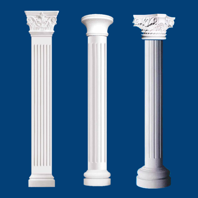 欧式 石膏罗马柱圆柱展厅装 修半圆客厅背景墙石膏线平板柱定制 饰装