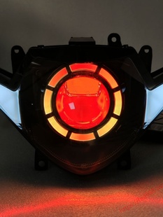 升级天使眼大灯总成配件摩托车LED双光透镜 适用于铃木GSX250r改装