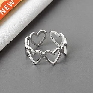 Ring 925 hollowout heart Silver Aesthetic Sterling Popular