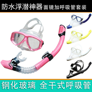 潜水镜浮潜三宝套装 全干式 备 呼吸管成人儿童防雾眼镜面罩潜水套装