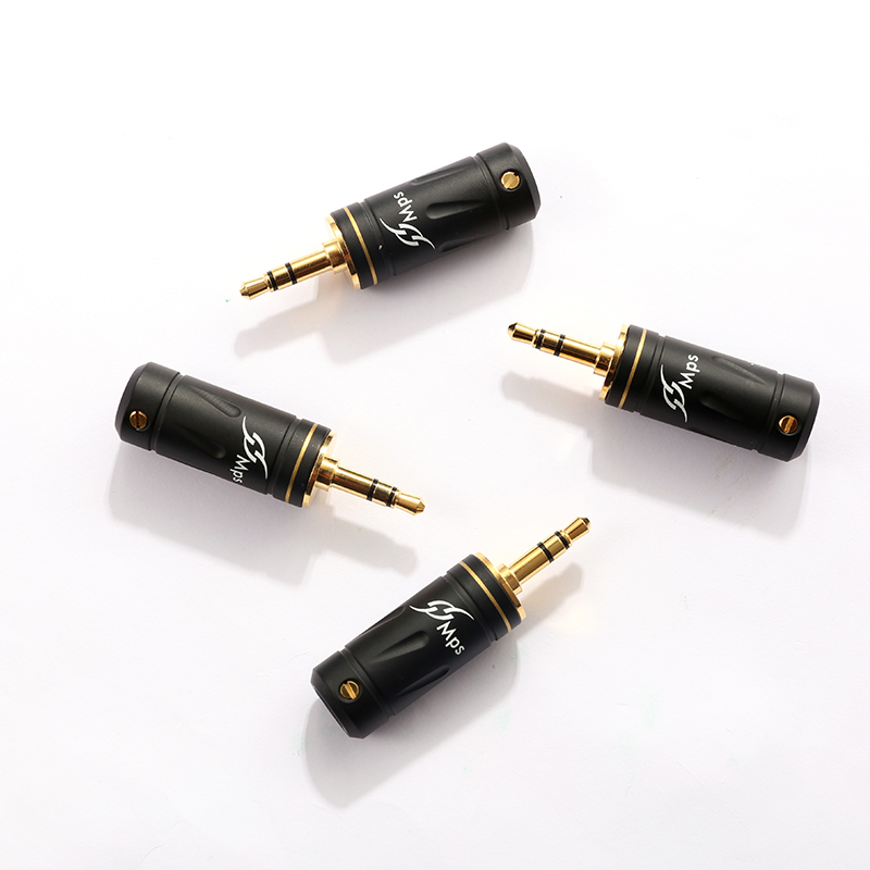 Stegodon黄铜镀金发烧耳机3.5mm立体声音频对录插头 台湾MPS原装