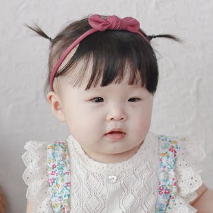 百天周岁新生儿女宝宝头饰夏季 ins可爱小蝴蝶结婴儿发带公主韩版