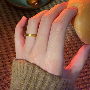 洗手不用摘自制古法精致光面素戒指简约ins冷淡风高级感设计个性