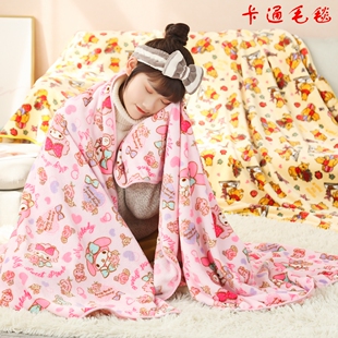 日式 单人午睡盖毯冬季 加厚被子保暖毯子 卡通珊瑚绒毛毯空调毯夏季