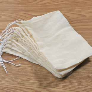 15cm纯棉纱布抽绳煲汤袋调料卤料包药袋汤包过滤袋子小号 20个10
