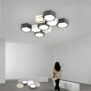 简约现代大气创意几何组合造型智能卧室吸顶灯具 客厅灯2024年新款