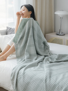 冰丝竹纤维盖毯毛巾被子单双人纱布空调毯午睡办公室毯子轻奢 夏季