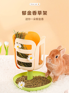 兔子草架防浪费荷兰猪郁金香草盆喂草器兔兔专用草盒吃草神器