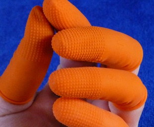 一次性手指头成人保护手橡胶加厚手指套耐磨防护白色手套劳保用品