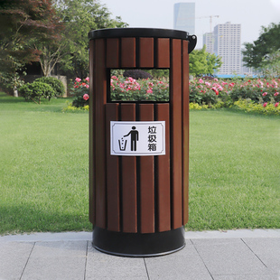 户外垃圾桶不锈钢室外别墅庭院公园景区果皮箱大号单桶环卫垃圾箱