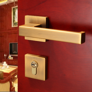 门锁室内卧室房间门锁木门把手分体锁磁吸静音家用通用锁具 新中式