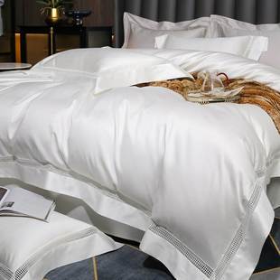七星级酒店高端180支长绒棉四件套全棉床单纯棉贡缎被套床上用品