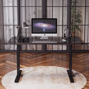 智能升降桌 居家办公台式 椭圆管电动站立桌带桌板 电脑升降桌
