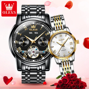 欧利时品牌手表明星代言全自动机械表防水情侣手表镂空男女手表