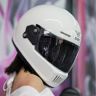 DOT复古全盔摩托车头盔机车男女通用全覆式 个性 3C认证巡航灰 夏季