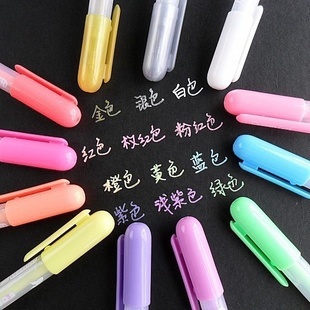 韩国文具 糖果色彩色queen固体荧光笔 相册黑卡专用188A 闪光笔