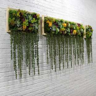 饰北欧风 饰假花走廊餐厅办公场所绿植物装 仿真植物壁挂绿植墙面装