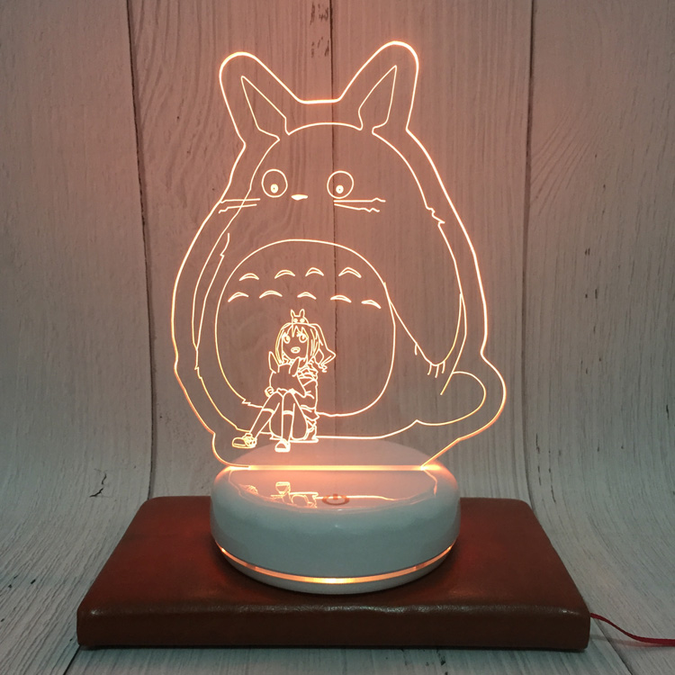 宫崎骏龙猫小夜灯3d草壁梅LED台灯USB灯床头灯卧室台灯生日礼物