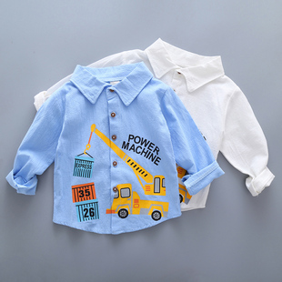 外套宝宝韩版 男童长袖 衬衫 衬衣儿童婴儿小童棉衬衫 薄款 2022夏季