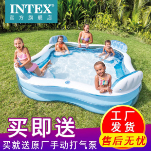 intex充气游泳池儿童家用泳池透明加厚宝宝家庭戏水洗澡池