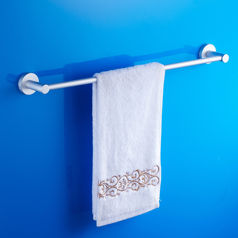 免打孔毛巾架浴室太空铝浴巾架卫生间毛巾挂架加长单杆双杆毛巾杆