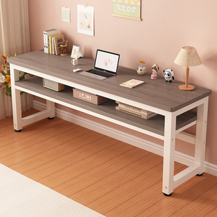 实木长条桌简易书桌家用卧室工作台学生学习桌简约长方形办公桌子