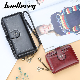 baellerry新款 多功能女士钱包学生卡包时尚 手机包wallet 搭扣韩版