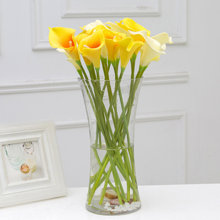 包邮 饰 玻璃透明花瓶摆件大号富贵竹水培百合玫瑰插花花器客厅装
