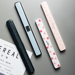 旅行外出便携餐具可爱学生儿童筷子 日本进口小森树脂筷子单人装