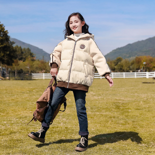 女童冬装 中大童儿童冬季 韩版 女孩加厚棉服棉袄 棉衣外套2022新款