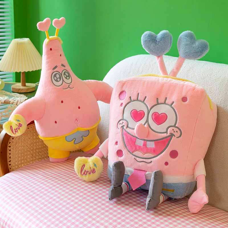 粉色海绵宝宝派大星公仔毛绒玩具玩偶娃娃睡觉抱枕儿童生日礼物女